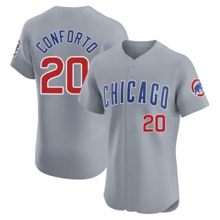 Men's Elite Gray Michael Conforto Chicago Cubs Road Jersey