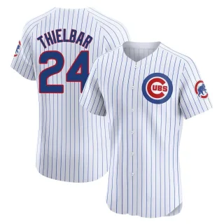 Men's Elite White Caleb Thielbar Chicago Cubs Home Jersey