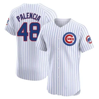 Men's Elite White Daniel Palencia Chicago Cubs Home Jersey