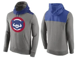 Men's Gray Chicago Cubs Cooperstown Collection Hybrid Pullover Hoodie