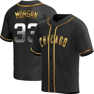 Men's Replica Black Golden Eli Morgan Chicago Cubs Alternate Jersey