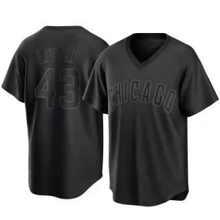Men's Replica Black Luke Little Chicago Cubs Pitch Fashion Jersey