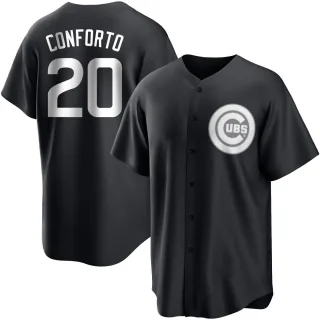 Men's Replica Black/White Michael Conforto Chicago Cubs Jersey