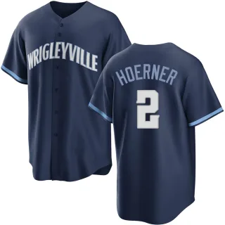 Men's Replica Navy Nico Hoerner Chicago Cubs 2021 City Connect Jersey