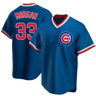 Men's Replica Royal Eli Morgan Chicago Cubs Road Cooperstown Collection Jersey