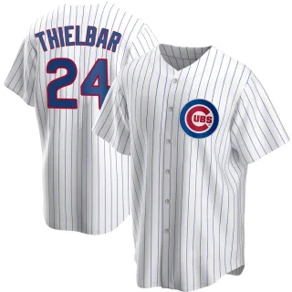 Men's Replica White Caleb Thielbar Chicago Cubs Home Jersey