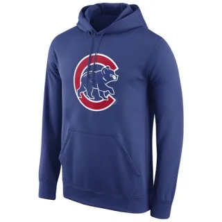 Men's Royal Chicago Cubs Logo Performance Pullover Hoodie -