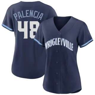 Women's Authentic Navy Daniel Palencia Chicago Cubs 2021 City Connect Jersey