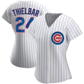 Women's Authentic White Caleb Thielbar Chicago Cubs Home Jersey