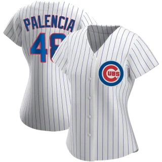 Women's Authentic White Daniel Palencia Chicago Cubs Home Jersey