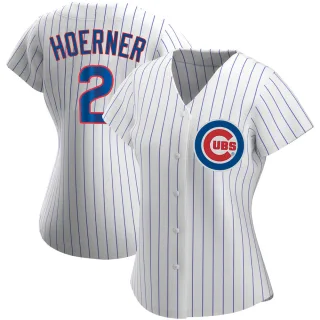 Women's Authentic White Nico Hoerner Chicago Cubs Home Jersey