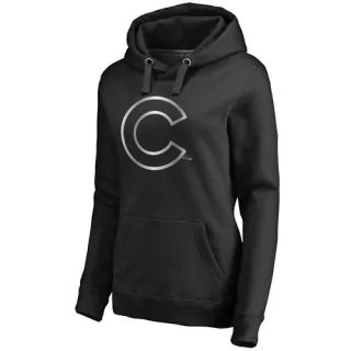 Women's Black Chicago Cubs Platinum Collection Pullover Hoodie -