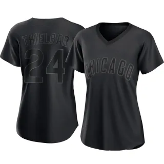 Women's Replica Black Caleb Thielbar Chicago Cubs Pitch Fashion Jersey