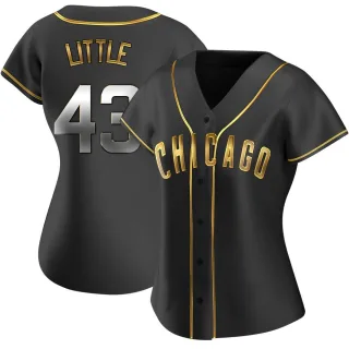 Women's Replica Black Golden Luke Little Chicago Cubs Alternate Jersey