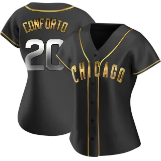 Women's Replica Black Golden Michael Conforto Chicago Cubs Alternate Jersey
