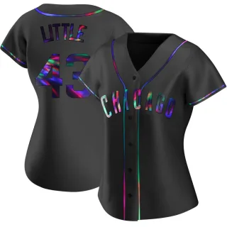 Women's Replica Black Holographic Luke Little Chicago Cubs Alternate Jersey