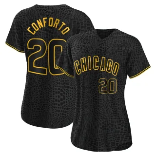 Women's Replica Black Michael Conforto Chicago Cubs Snake Skin City Jersey