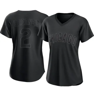 Women's Replica Black Nico Hoerner Chicago Cubs Pitch Fashion Jersey