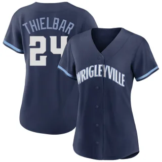 Women's Replica Navy Caleb Thielbar Chicago Cubs 2021 City Connect Jersey