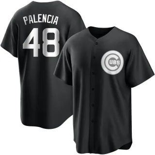 Youth Replica Black/White Daniel Palencia Chicago Cubs Jersey