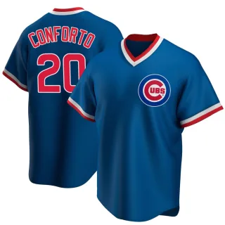 Youth Replica Royal Michael Conforto Chicago Cubs Road Cooperstown Collection Jersey